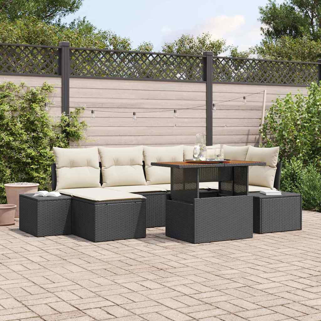Tuin Sofa Set Met Opslag 7 Pcs Poly Riet