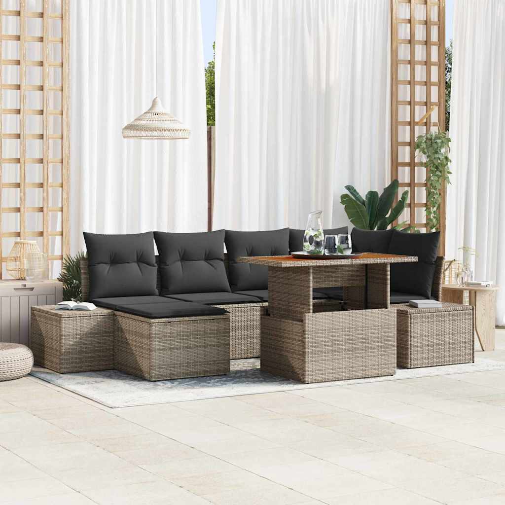 Tuin Sofa Set Met Opslag 7 Pcs Poly Riet