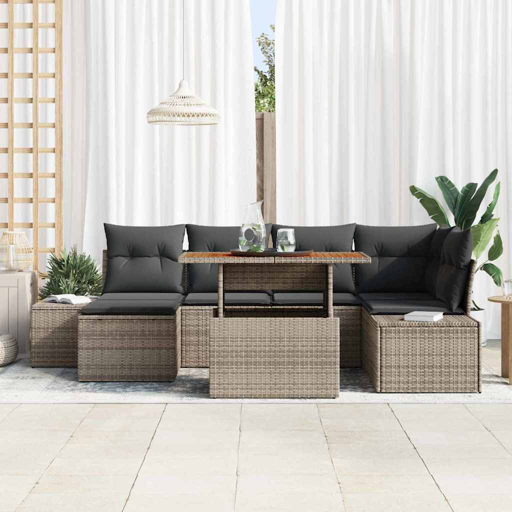 Tuin Sofa Set Met Opslag 7 Pcs Poly Riet