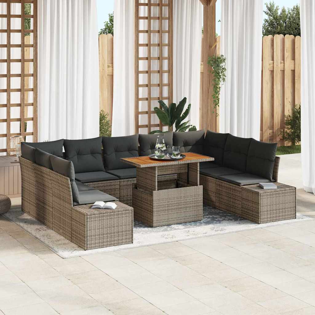 Tuin Sofa Set Met Opslag 10 Pcs Poly Riet