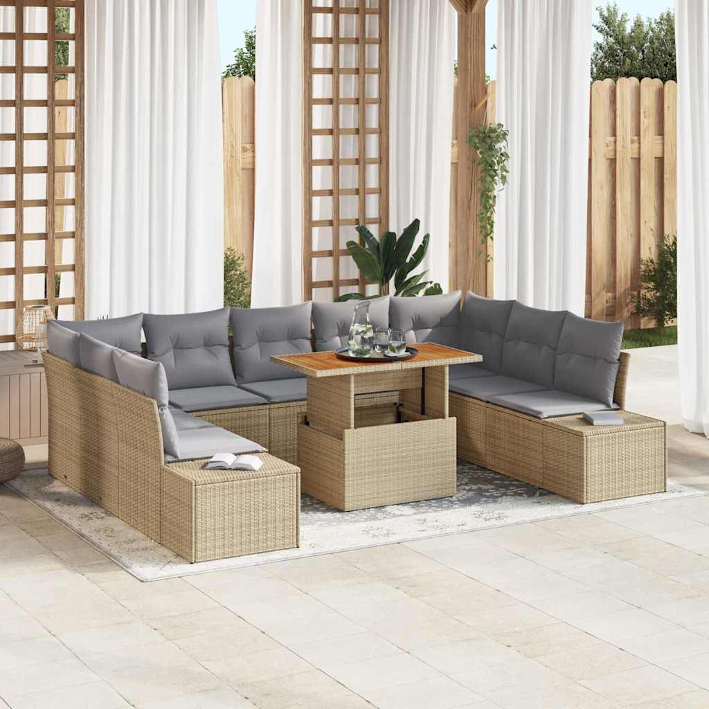 Tuin Sofa Set Met Opslag 10 Pcs Poly Riet