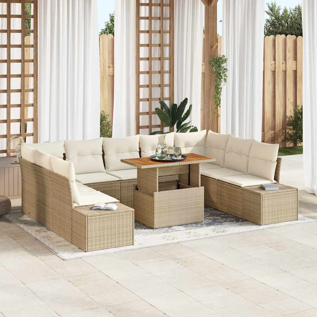 Tuin Sofa Set Met Opslag 10 Pcs Poly Riet