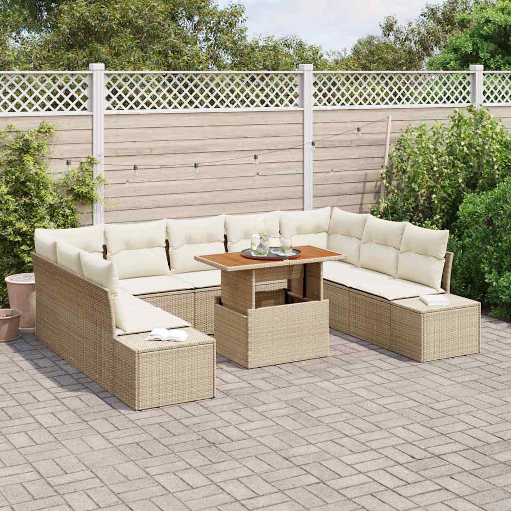 Tuin Sofa Set Met Opslag 10 Pcs Poly Riet