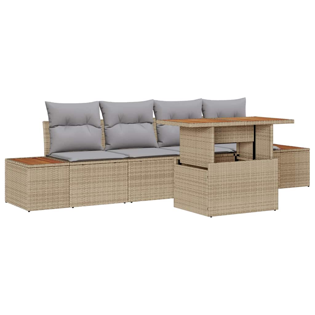 Tuin Sofa Set Met Opslag 5 Pcs Poly Riet