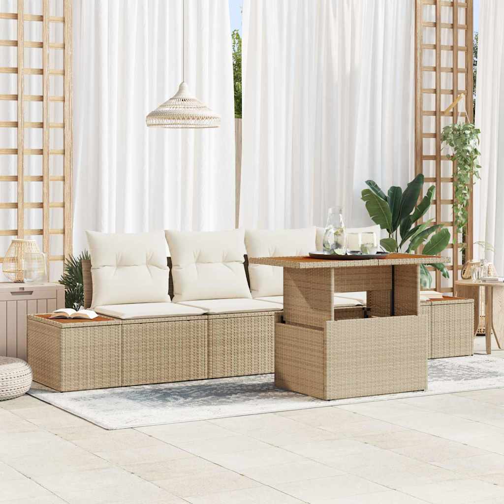 Tuin Sofa Set Met Opslag 5 Pcs Poly Riet