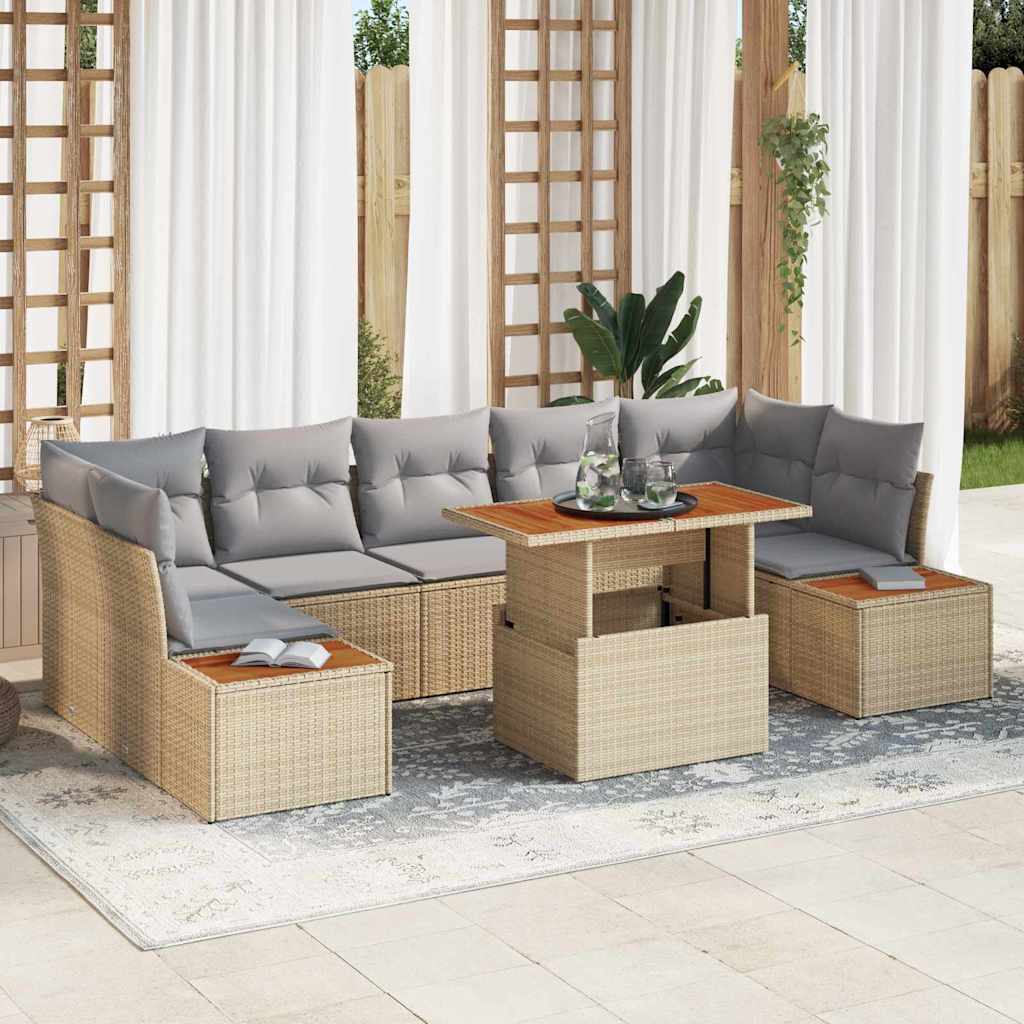 Tuin Sofa Set Met Opslag 8 Pcs Poly Riet