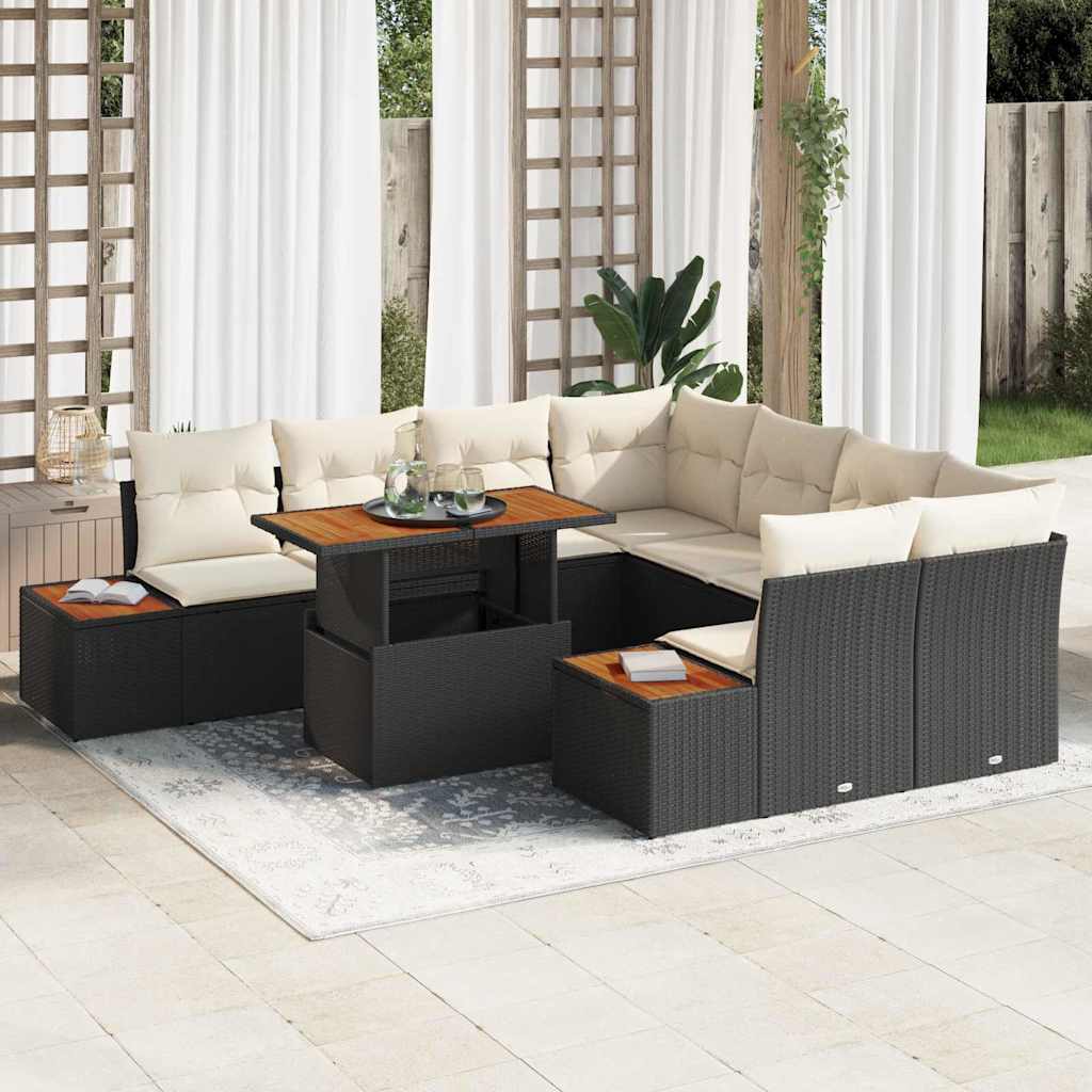 Tuin Sofa Set Met Opslag 9 Pcs Poly Riet