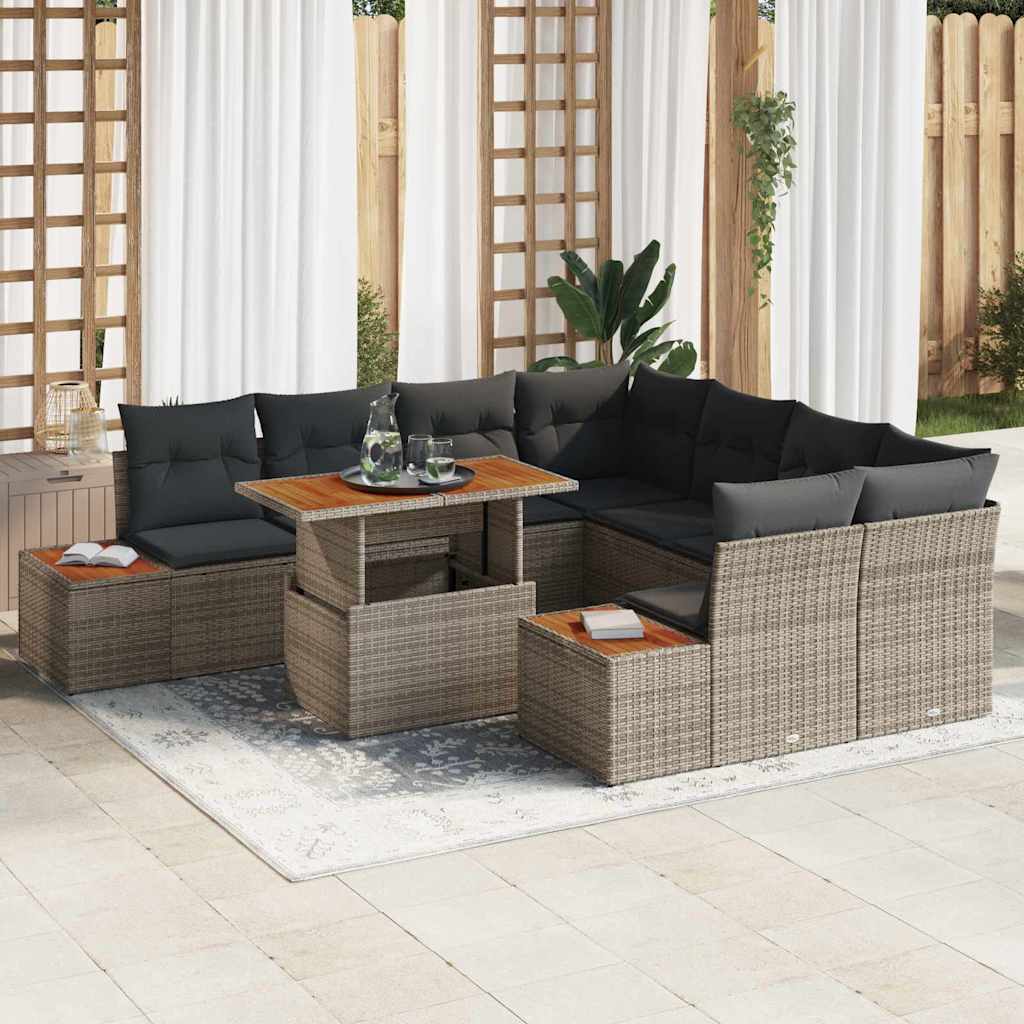 Tuin Sofa Set Met Opslag 9 Pcs Poly Riet