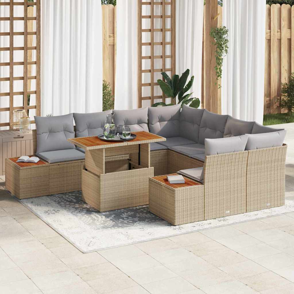 Tuin Sofa Set Met Opslag 9 Pcs Poly Riet