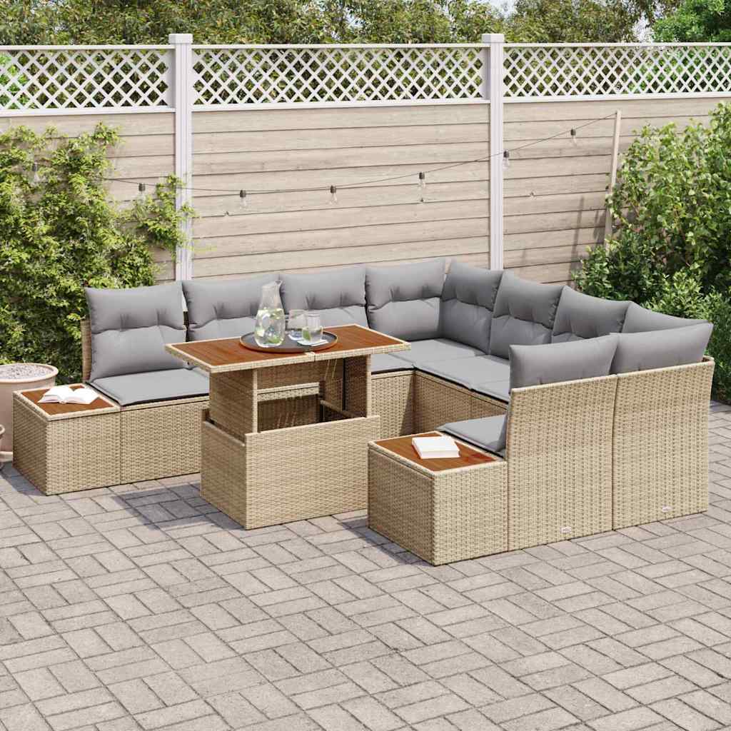 Tuin Sofa Set Met Opslag 9 Pcs Poly Riet