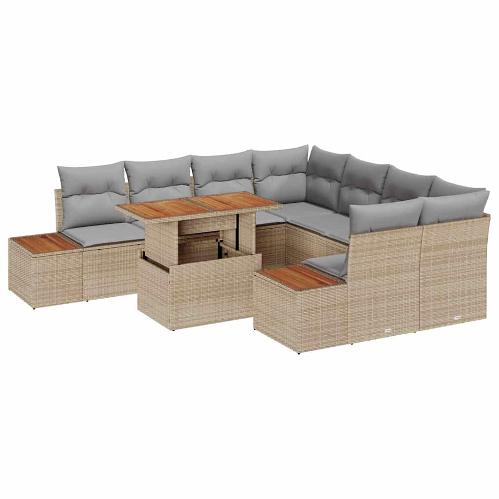 Tuin Sofa Set Met Opslag 9 Pcs Poly Riet