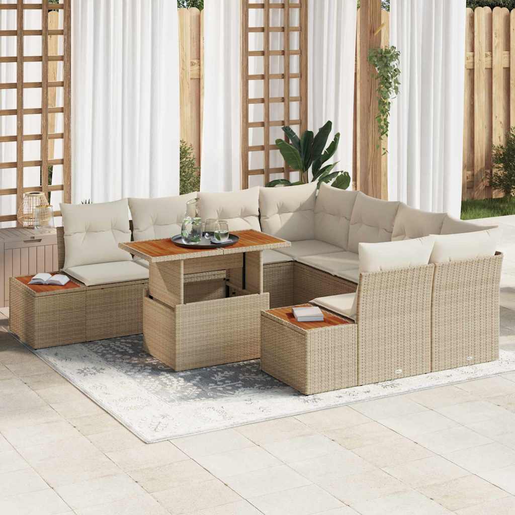Tuin Sofa Set Met Opslag 9 Pcs Poly Riet