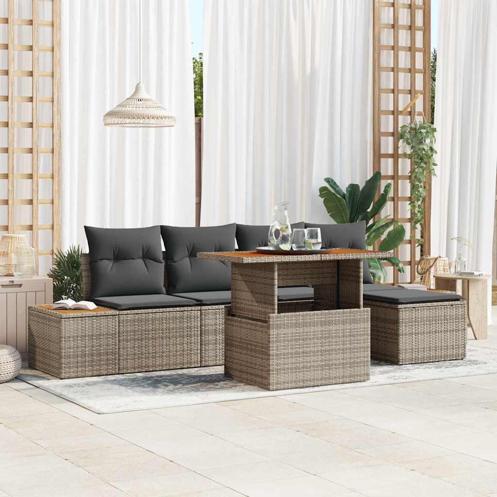 Tuin Sofa Set Met Opslag 6 Pcs Poly Riet