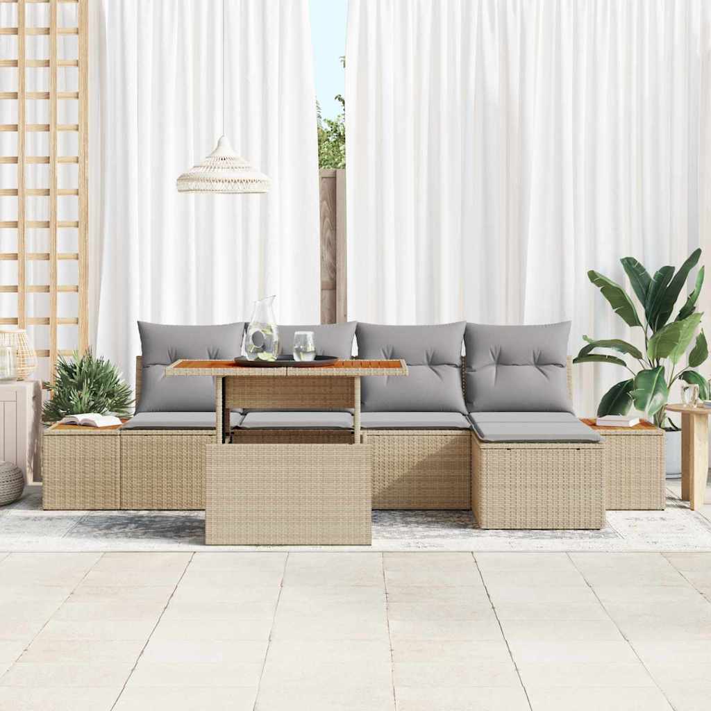 Tuin Sofa Set Met Opslag 6 Pcs Poly Riet