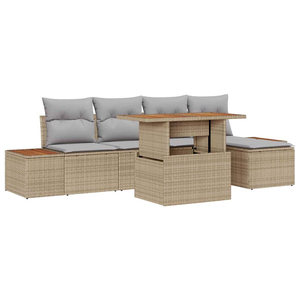 Tuin Sofa Set Met Opslag 6 Pcs Poly Riet