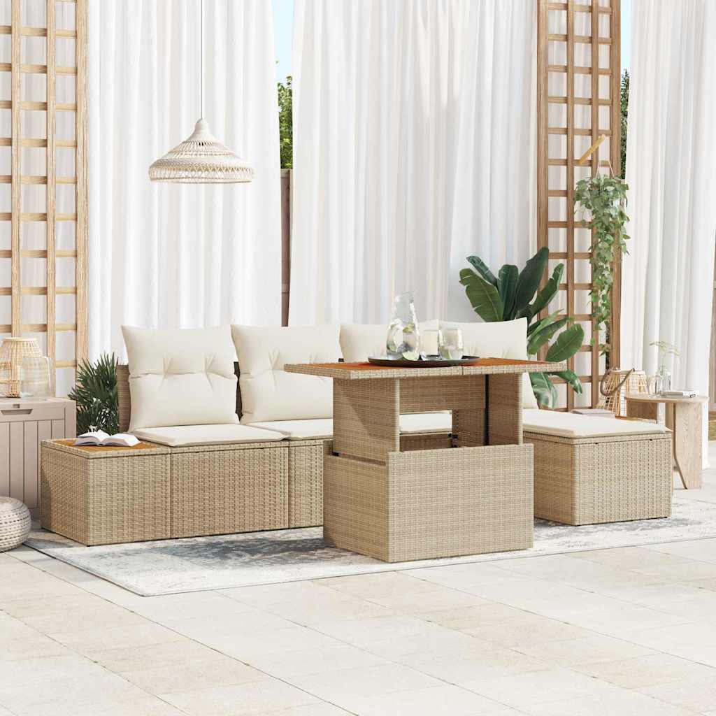 Tuin Sofa Set Met Opslag 6 Pcs Poly Riet
