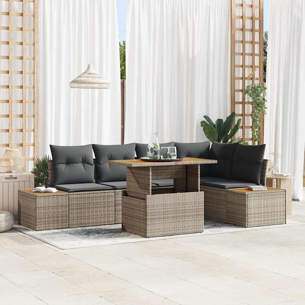 Tuin Sofa Set Met Opslag 6 Pcs Poly Riet