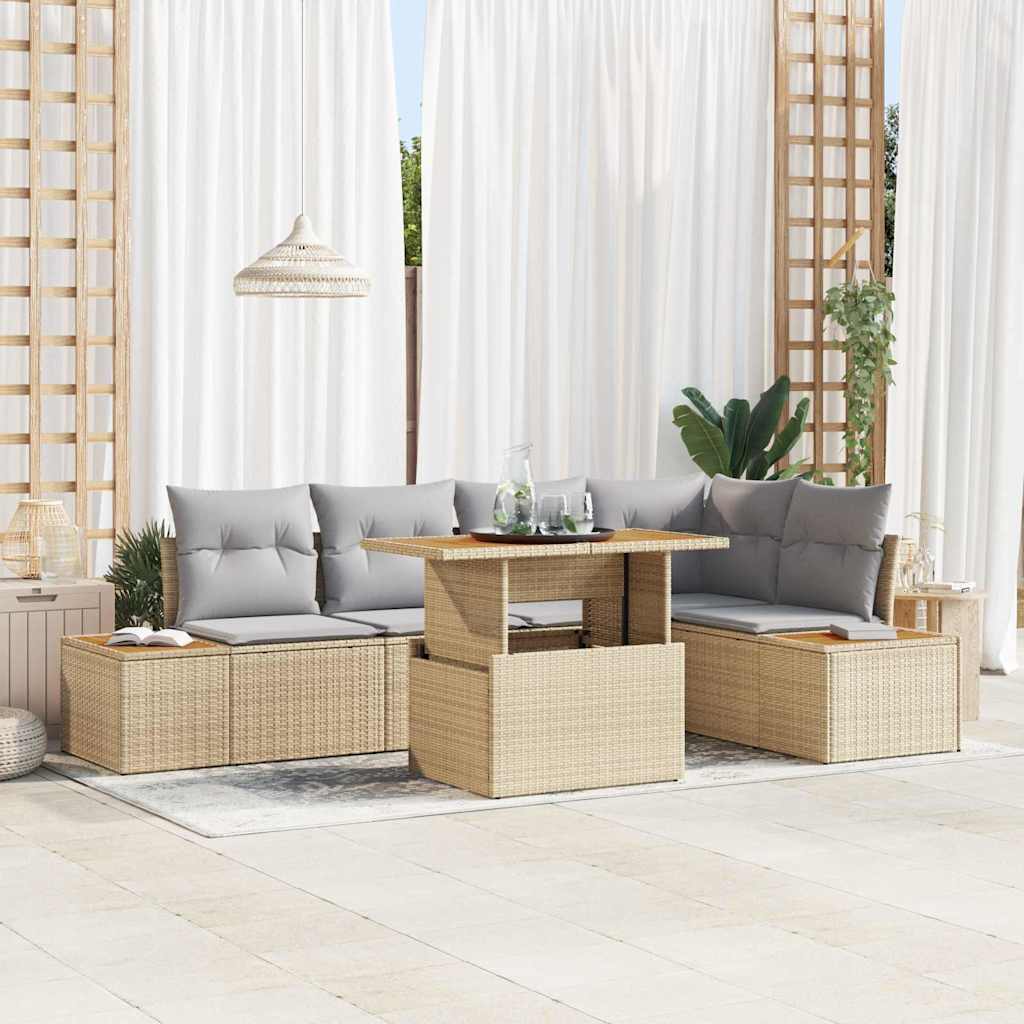 Tuin Sofa Set Met Opslag 6 Pcs Poly Riet