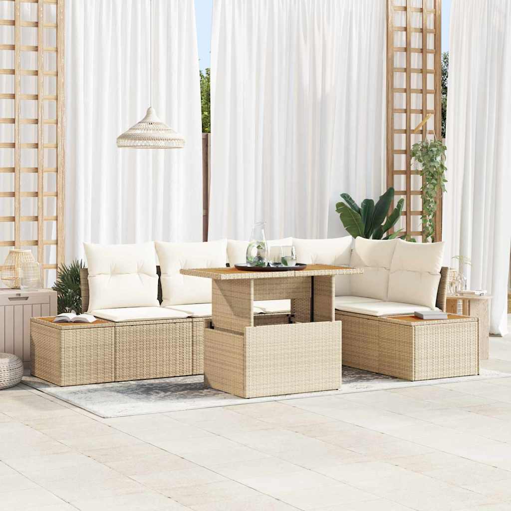 Tuin Sofa Set Met Opslag 6 Pcs Poly Riet