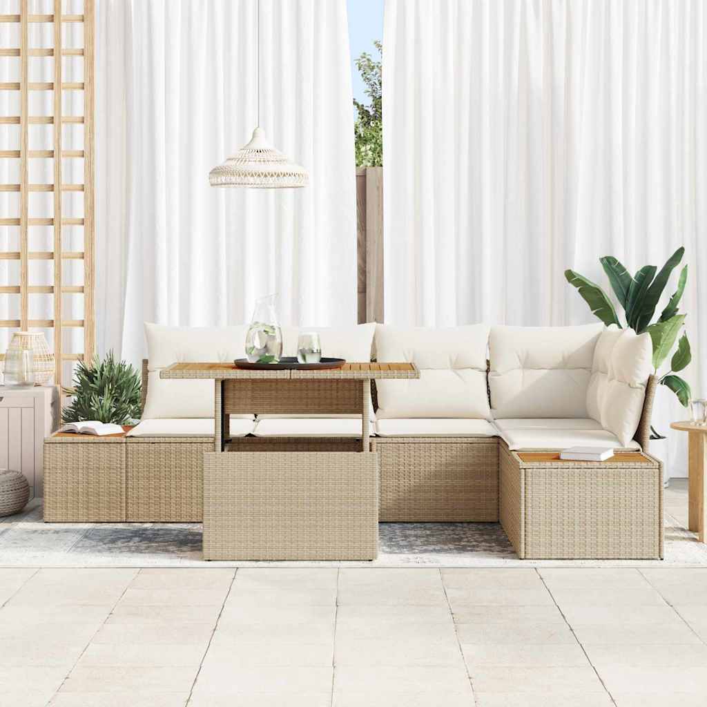Tuin Sofa Set Met Opslag 6 Pcs Poly Riet