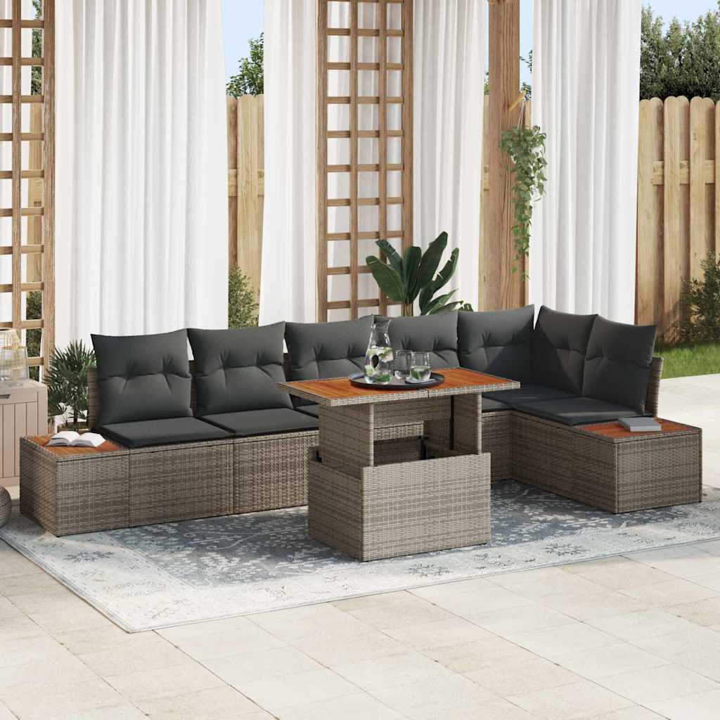 Tuin Sofa Set Met Opslag 7 Pcs Poly Riet