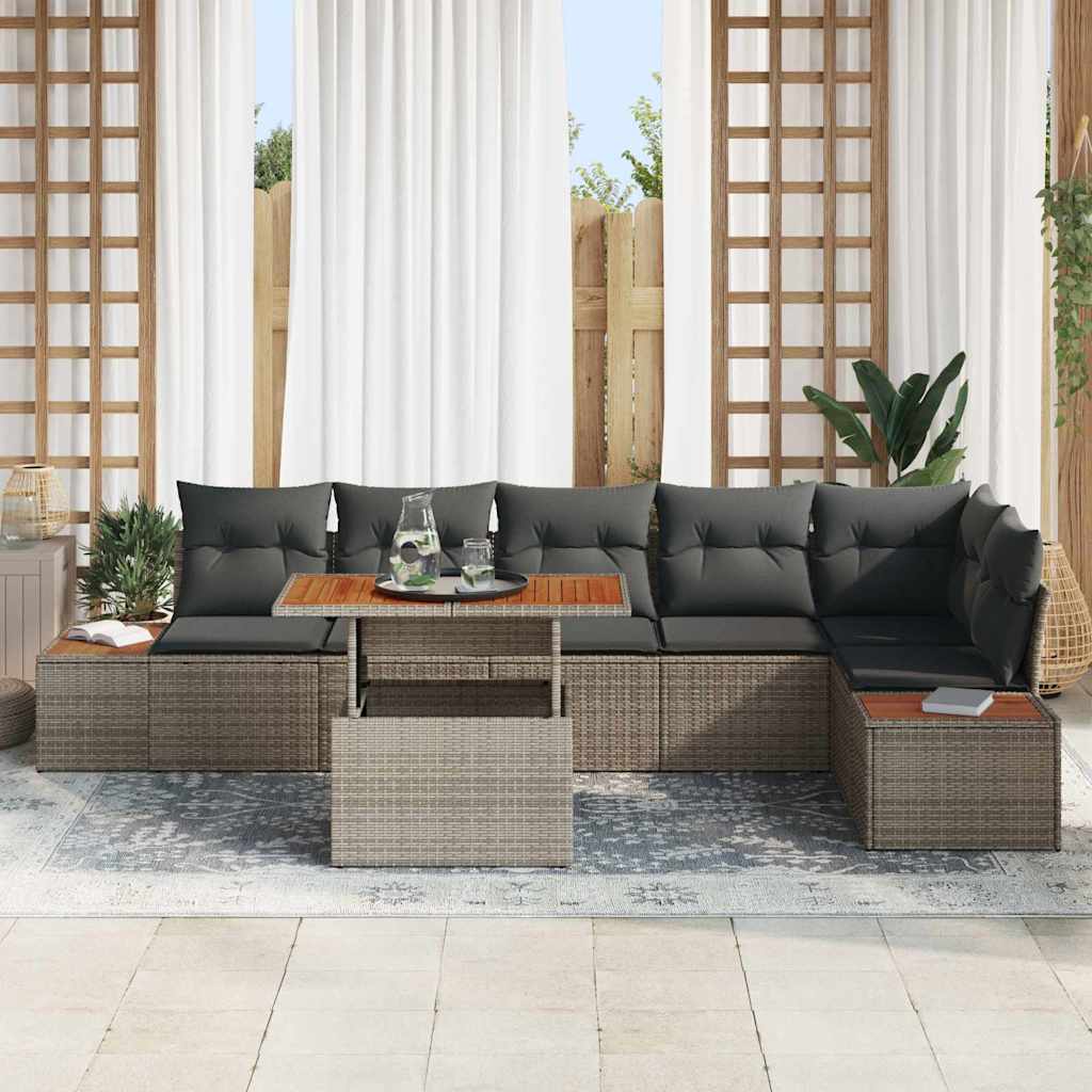 Tuin Sofa Set Met Opslag 7 Pcs Poly Riet