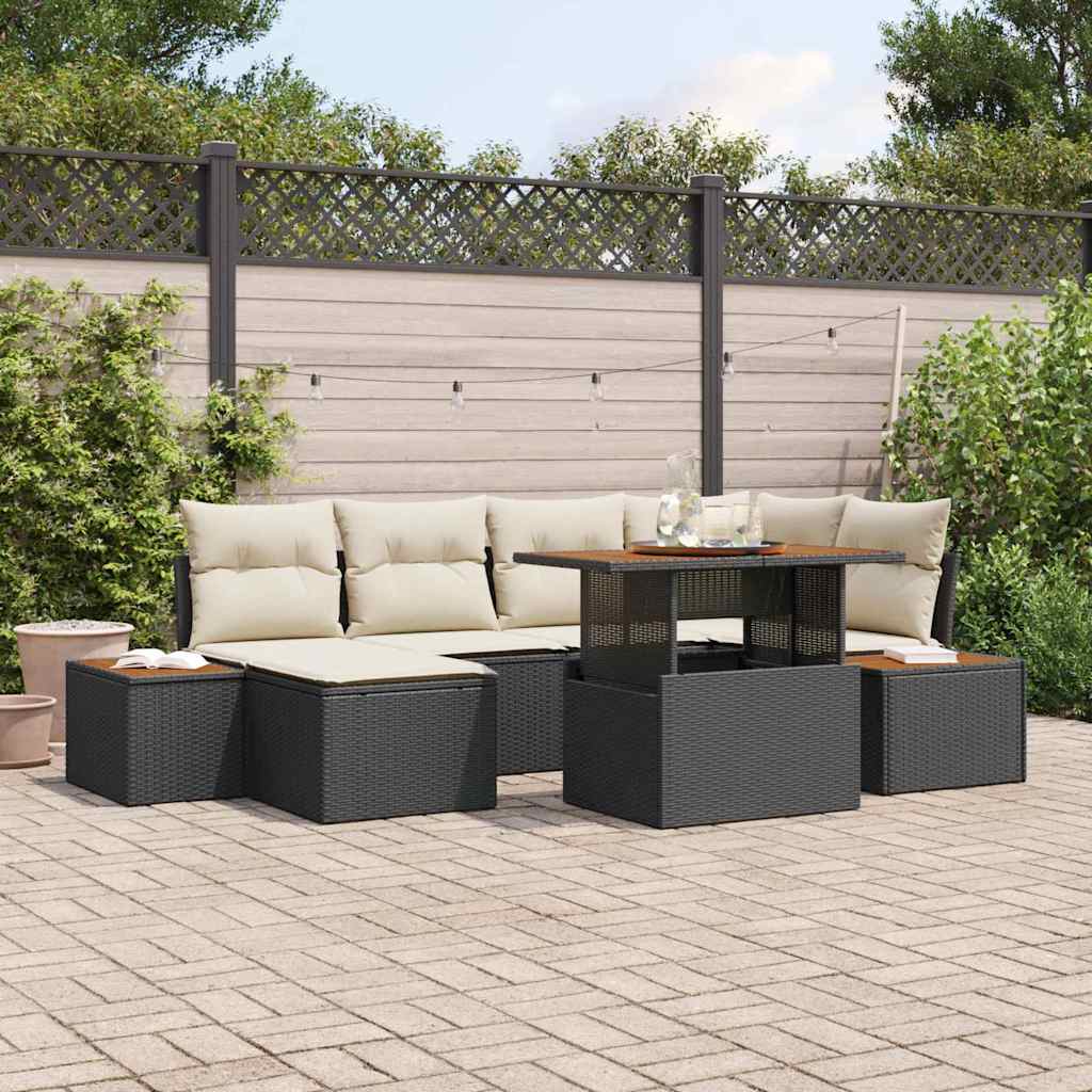 Tuin Sofa Set Met Opslag 7 Pcs Poly Riet