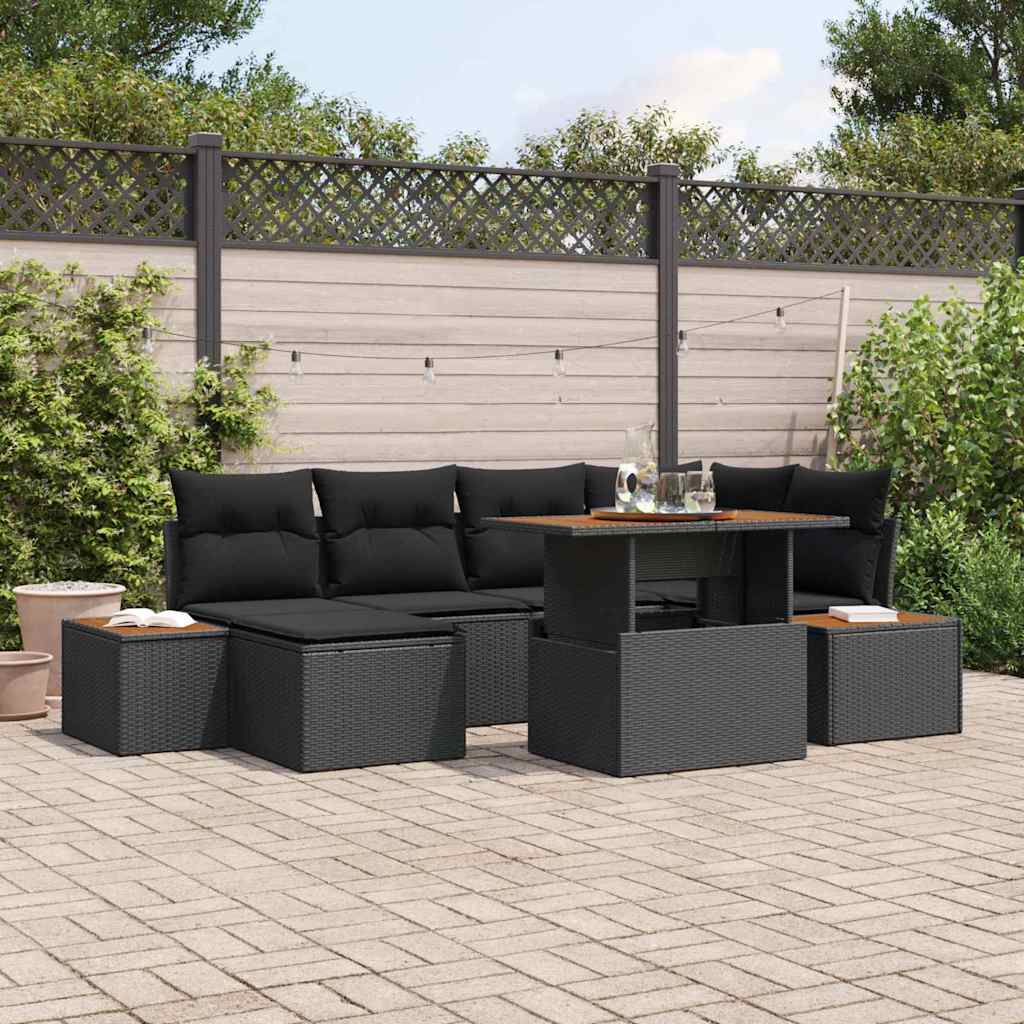 Tuin Sofa Set Met Opslag 7 Pcs Poly Riet