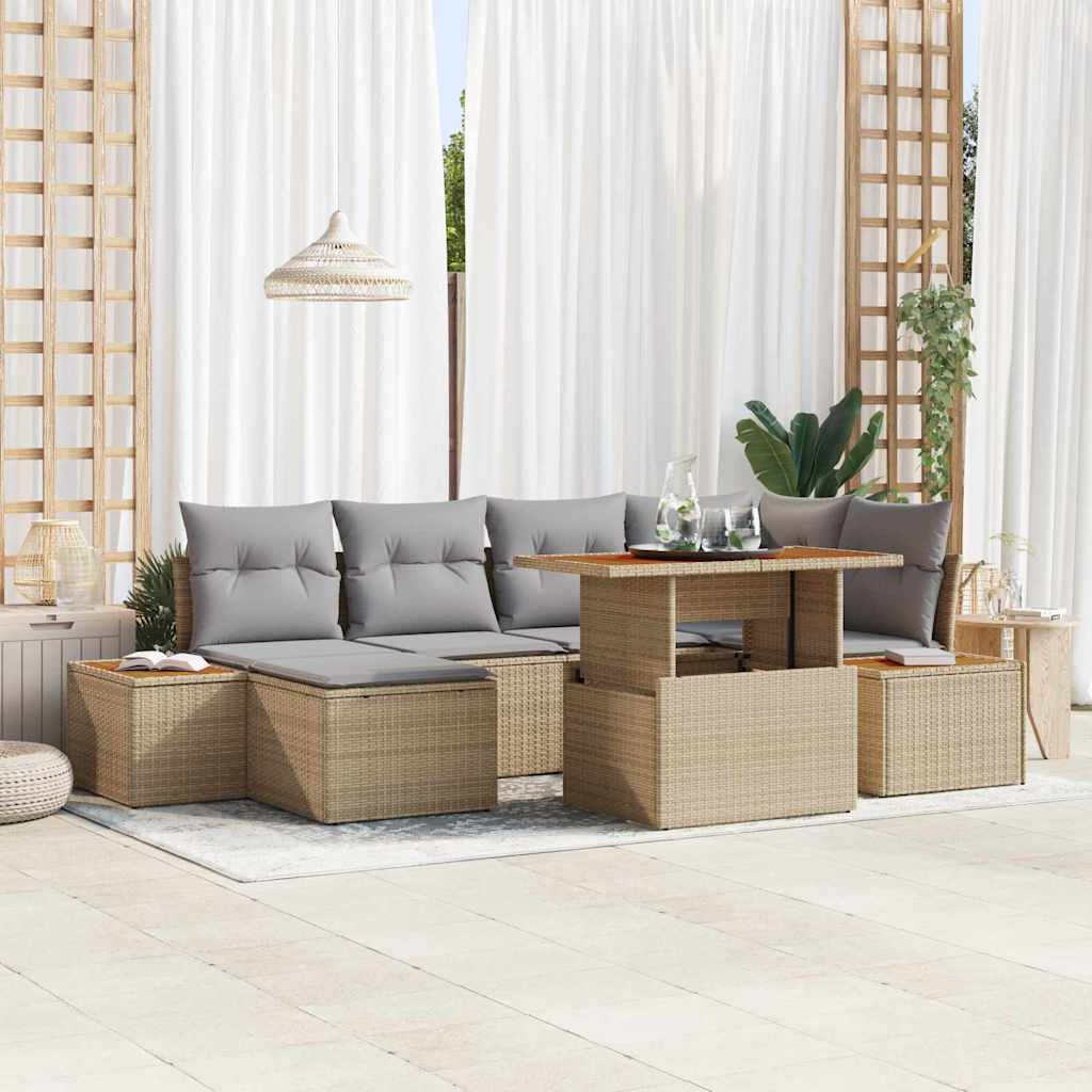 Tuin Sofa Set Met Opslag 7 Pcs Poly Riet