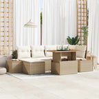 Tuin Sofa Set Met Opslag 7 Pcs Poly Riet