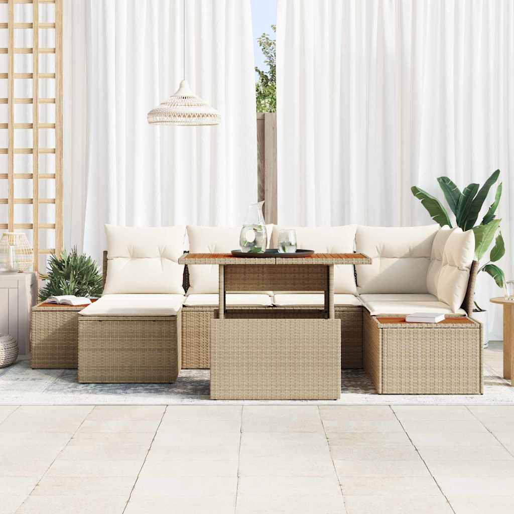 Tuin Sofa Set Met Opslag 7 Pcs Poly Riet