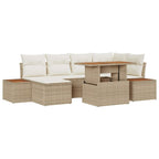 Tuin Sofa Set Met Opslag 7 Pcs Poly Riet
