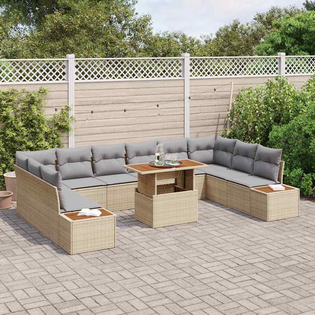Tuin Sofa Set Met Opslag 11 Pcs Poly Riet