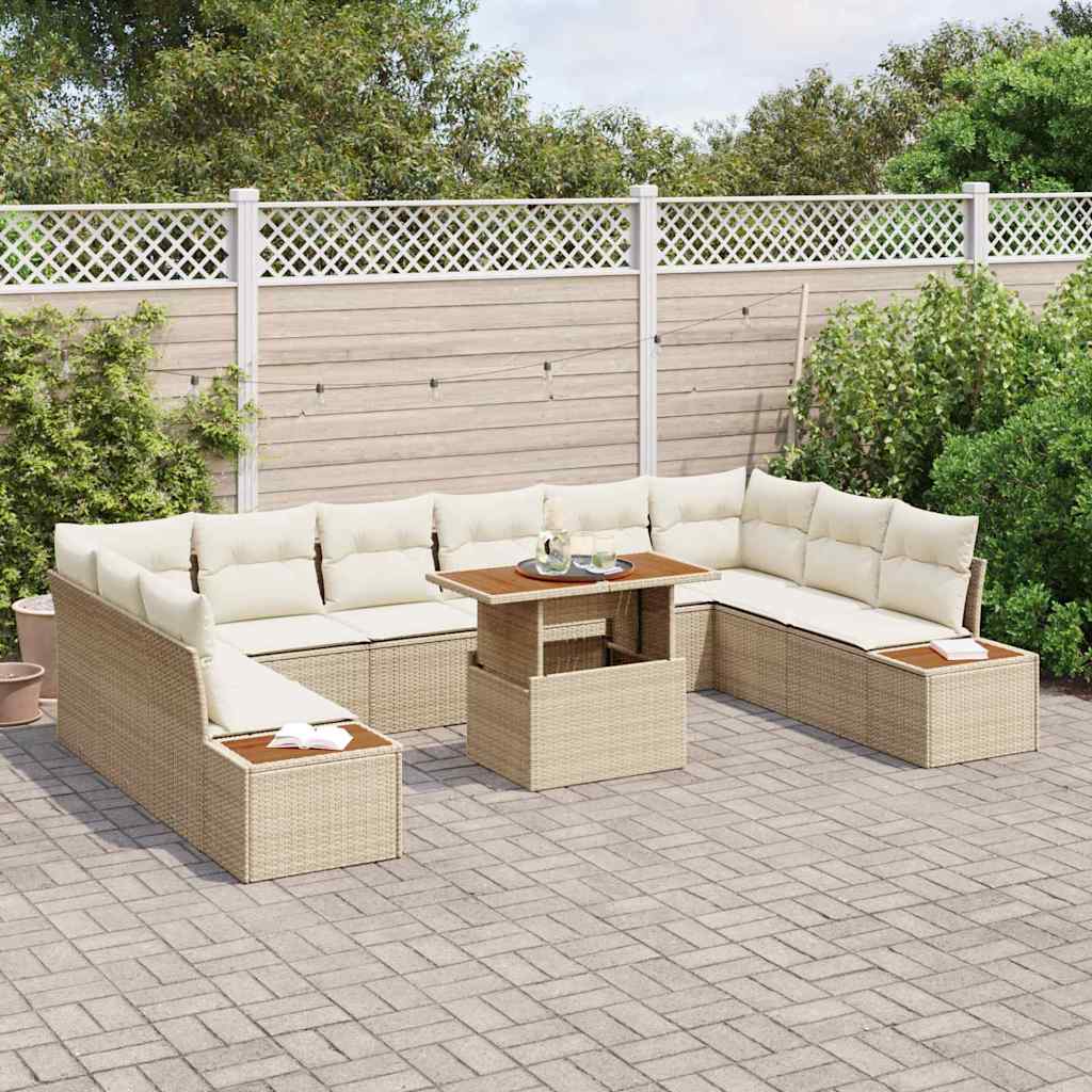 Tuin Sofa Set Met Opslag 11 Pcs Poly Riet