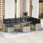 Tuin Sofa Set Met Kussen Met Opslag 9 Pcs Poly Riet