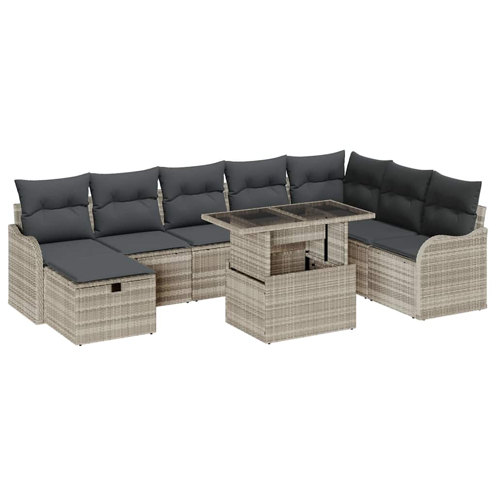 Tuin Sofa Set Met Kussen Met Opslag 9 Pcs Poly Riet