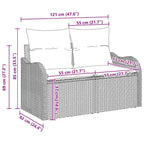 Tuin Sofa Set Met Kussen Met Opslag 9 Pcs Poly Riet