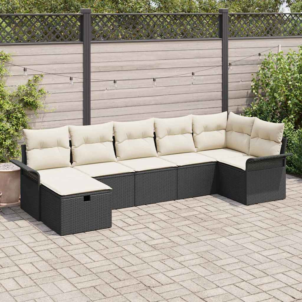 Tuin Sofa Set Met Kussen Met Opslag 7 Pcs Poly Riet