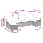 Tuin Sofa Set Met Kussen Met Opslag 7 Pcs Poly Riet