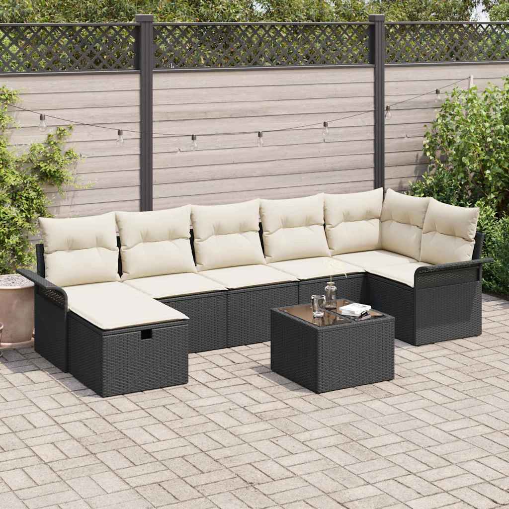 Tuin Sofa Set Met Kussen Met Opslag 7 Pcs Poly Riet