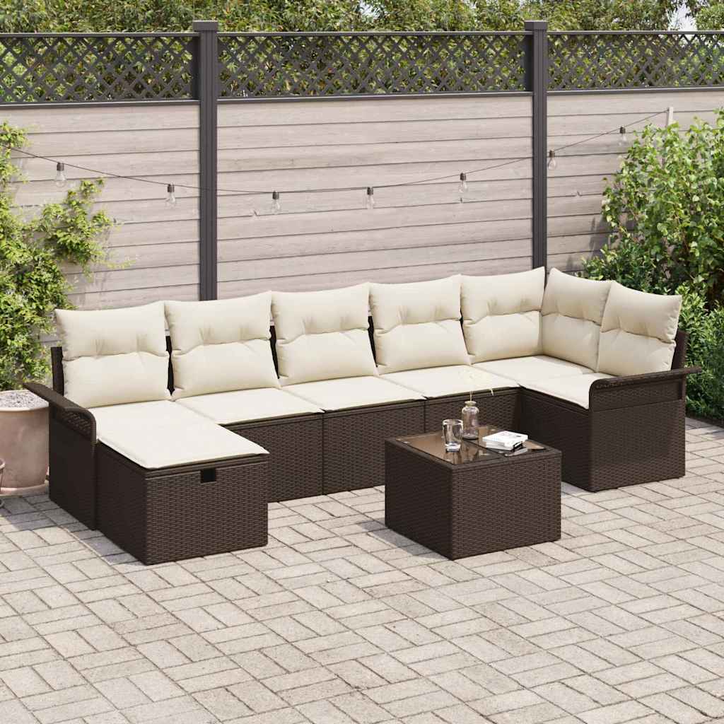 Tuin Sofa Set Met Kussen Met Opslag 7 Pcs Poly Riet