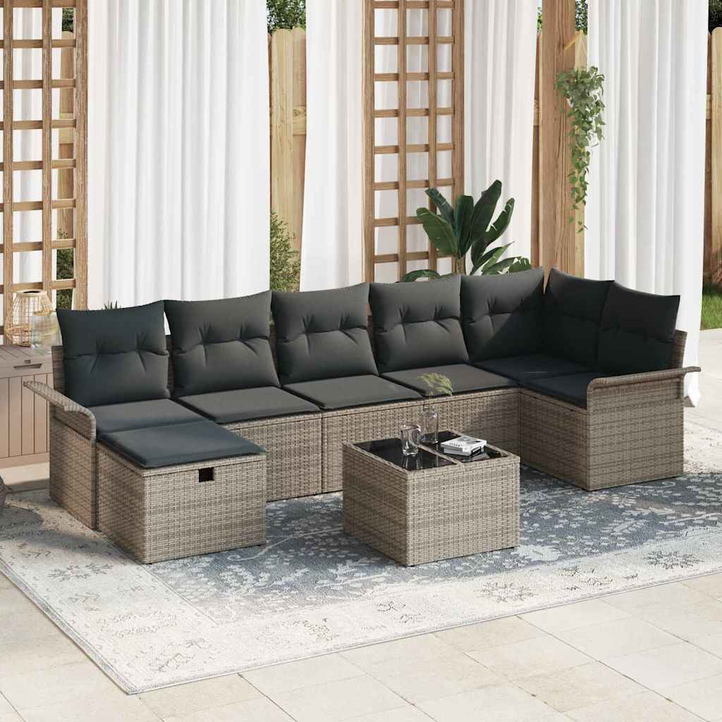 Tuin Sofa Set Met Kussen Met Opslag 7 Pcs Poly Riet