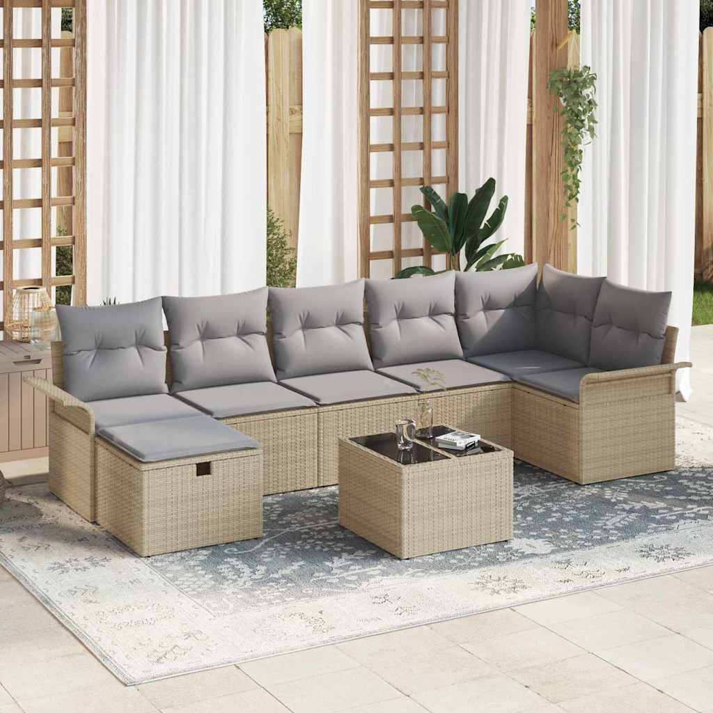 Tuin Sofa Set Met Kussen Met Opslag 7 Pcs Poly Riet