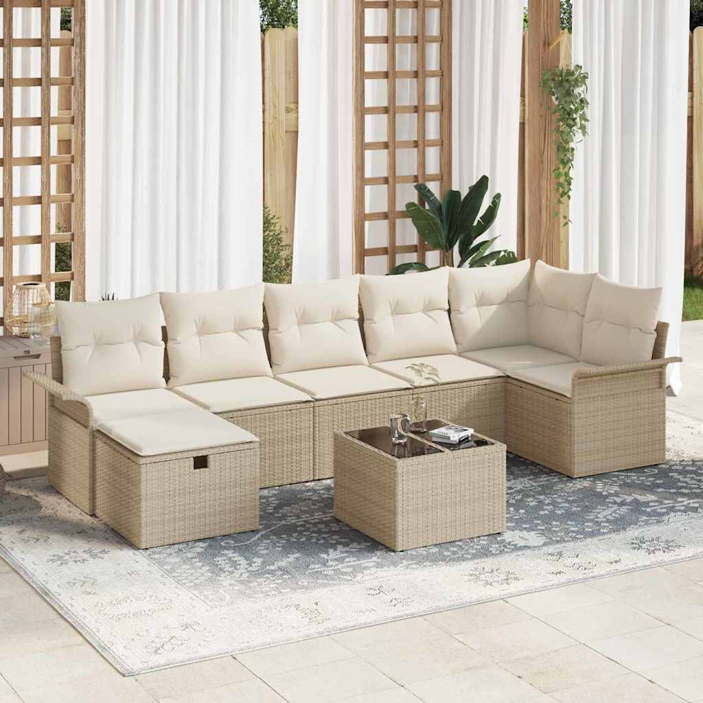 Tuin Sofa Set Met Kussen Met Opslag 7 Pcs Poly Riet