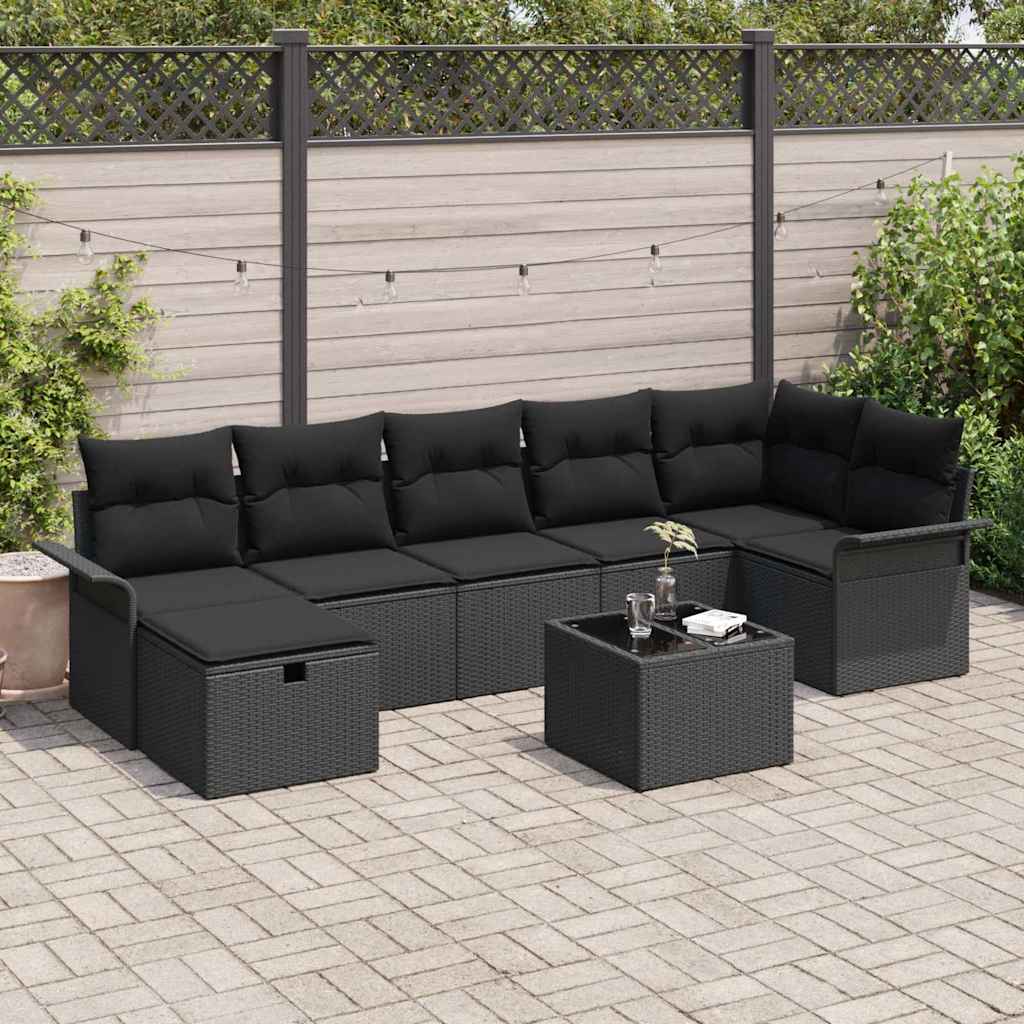 Tuin Sofa Set Met Kussen Met Opslag 7 Pcs Poly Riet