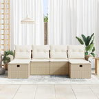 Tuin Sofa Set Met Kussen Met Opslag 6 Pcs Poly Riet