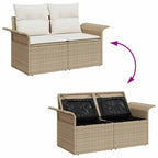 Tuin Sofa Set Met Kussen Met Opslag 6 Pcs Poly Riet