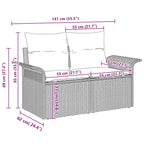 Tuin Sofa Set Met Kussen Met Opslag 6 Pcs Poly Riet