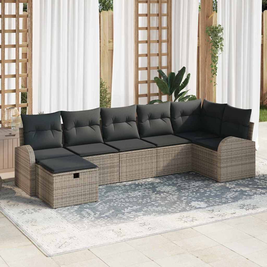 Tuin Sofa Set Met Kussen Met Opslag 8 Pcs Poly Riet