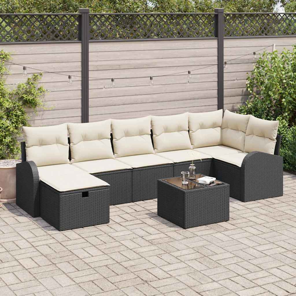 Tuin Sofa Set Met Kussen Met Opslag 8 Pcs Poly Riet